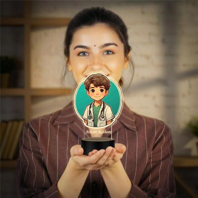 Personalized Doctor LED Night Lamp with Warm White Light Thankyou Gift for Doctor Appreciation Gift for Doctor Clinic & Hospital Decor Light (Gift for Medical Student)